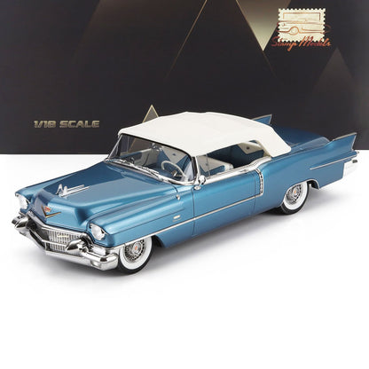 1956 CADILLAC ELDORADO BIARRITZ CABRIOLET CLOSED BAHAMA BLUE 1:18 SCALE