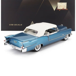 1956 CADILLAC ELDORADO BIARRITZ CABRIOLET CLOSED BAHAMA BLUE 1:18 SCALE