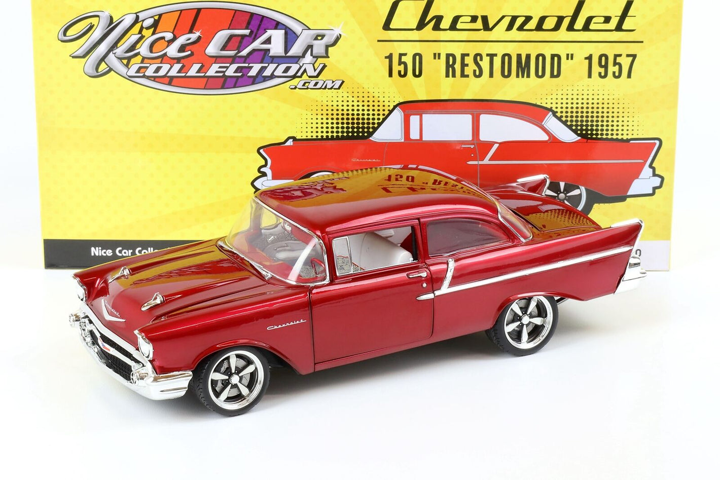 1957 CHEVROLET BEL AIR 150 RED 1:18 SCALE