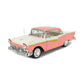 1957 FORD FAIRLANE 500 SKYLINER CORAL COLONIAL WHITE 1:18 SCALE
