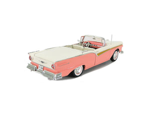 1957 FORD FAIRLANE 500 SKYLINER CORAL COLONIAL WHITE 1:18 SCALE