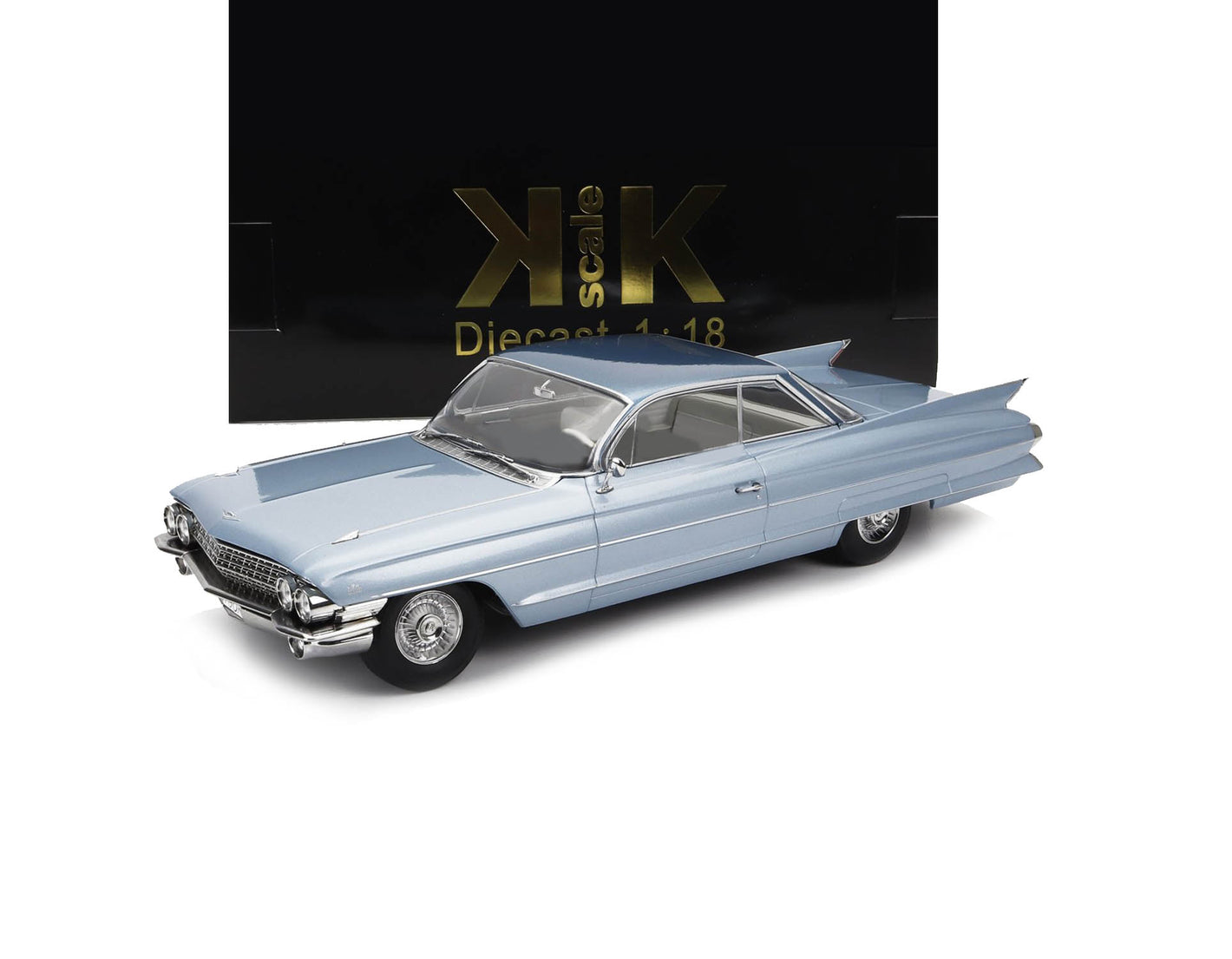 1961 CADILLAC SERIES 62 COUPE DEVILLE LIGHT BLUE MET 1:18 SCALE