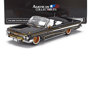 1961 CHEVROLET IMPALA LOWRIDER CABRIOLET OPEN BLACK 1:18 SCALE