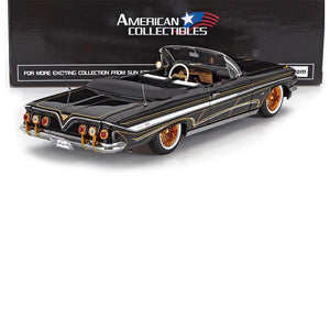 1961 CHEVROLET IMPALA LOWRIDER CABRIOLET OPEN BLACK 1:18 SCALE