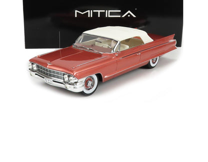 1962 CADILLAC ELDORADO BIARRITZ CONVERTIBLE CLOSED PINK MET 1:18 SCALE