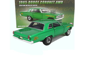 1965 DODGE CORONET AWB CUSTOM GREEN MET. 1:18 SCALE BY ACME A1806507