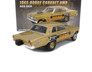 1965 DODGE CORONET AWB GOLD RUSH GOLD MET. 1:18 SCALE BY ACME A1806506