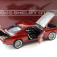 1965 SHELBY GT350R PRO TOURING METALLIC CANDY MAROON W SILVER 1:18 SCALE