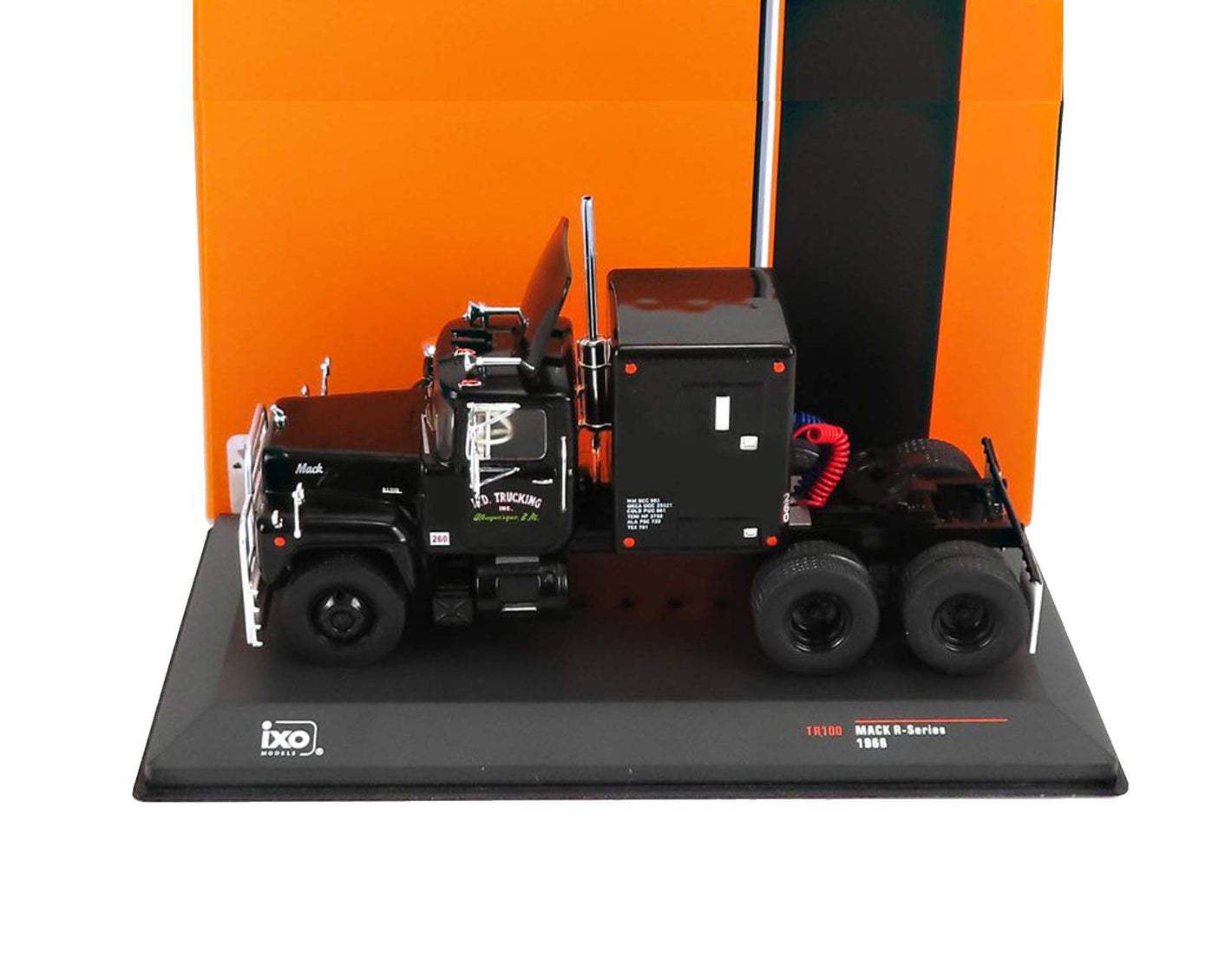 1966 MACK R-SERIES TRACTOR TRUCK 3-ASSI MATT BLACK 1:43 SCALE