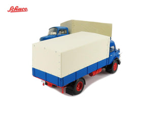 1966 MERCEDES BENZ L911 TRUCK TELONATO BLUE WITH CANVAS TOP 1:18 SCALE