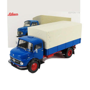 1966 MERCEDES BENZ L911 TRUCK TELONATO BLUE WITH CANVAS TOP 1:18 SCALE