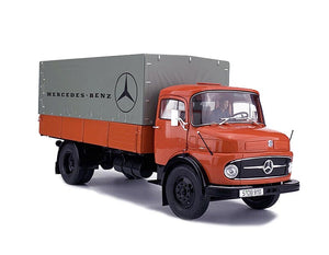 1966 MERCEDES BENZ L911 TRUCK TELONATO ORANGE W-DRIVER FIG 1:18 SCALE