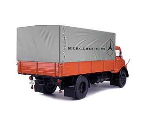 1966 MERCEDES BENZ L911 TRUCK TELONATO ORANGE W-DRIVER FIG 1:18 SCALE