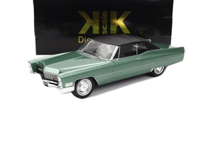 1967 CADILLAC DEVILLE CABRIOLET SOFT-TOP GREEN MET 1:18 SCALE