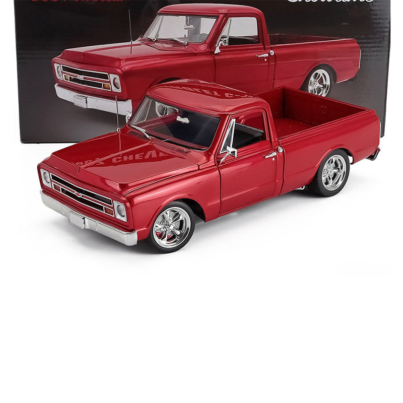 1967 CHEVROLET C-10 CUSTOM PICKLUP "SHOWTIME" CANDY RED METALLIC 1:18 SCALE