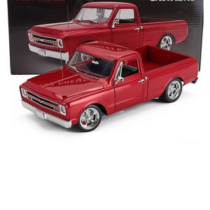 1967 CHEVROLET C-10 CUSTOM PICKLUP "SHOWTIME" CANDY RED METALLIC 1:18 SCALE