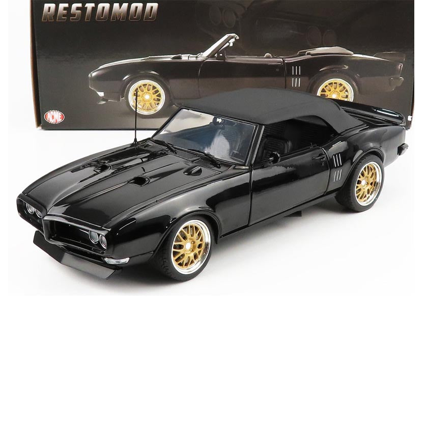 1968 PONTIAC FIREBIRD CONVERTIBLE "RESTOMOD" BLACK 1:18 SCALE