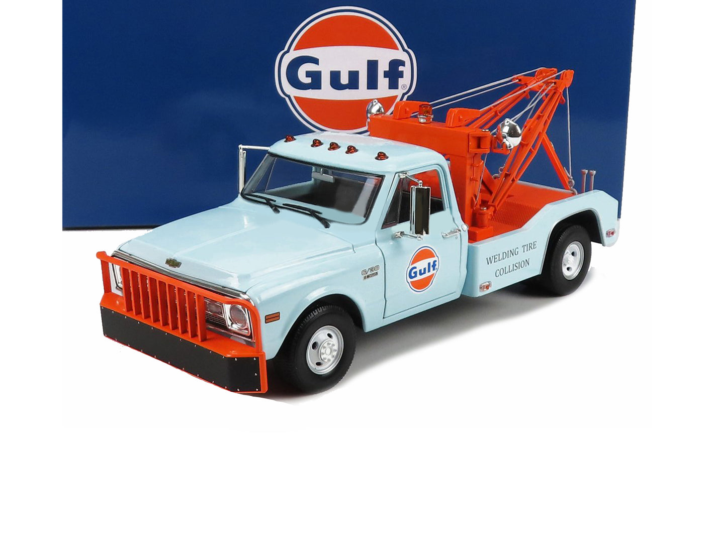 1969 CHEVROLET C-30 DUALLY WRECKER GULF OIL 1:18 SCALE BY GREENLIGHT 13624