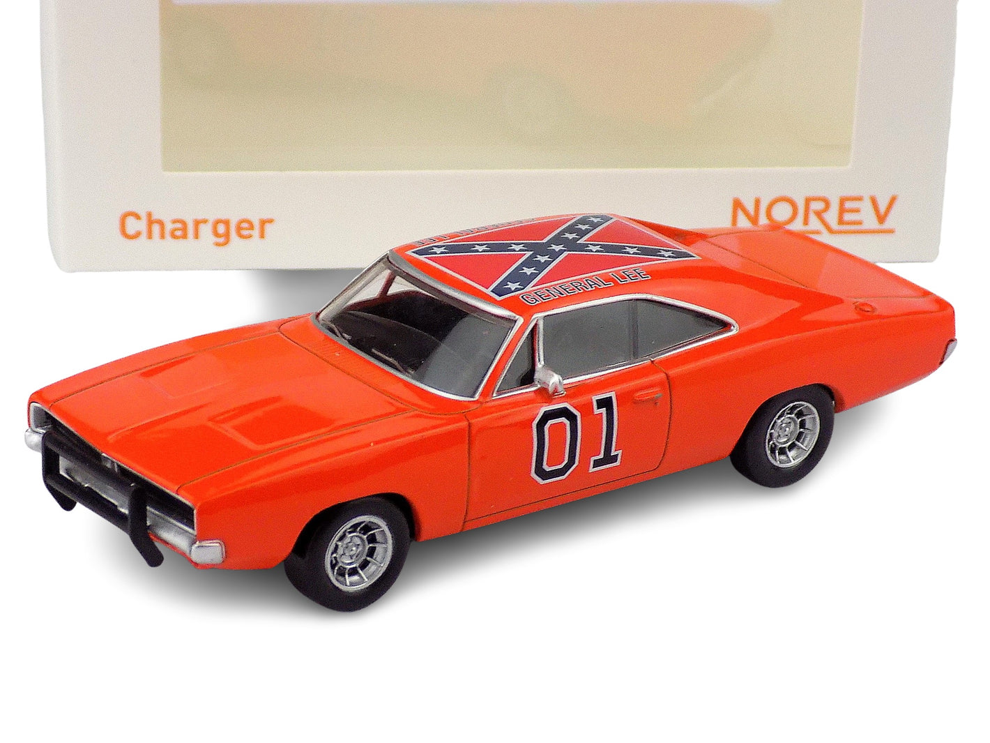 1969 DODGE CHARGER N# 1 JET-CAR - TV SERIES - THE SAME GENERAL LEE THE DUKES OF HAZZARD ORANGE 1:43 SCALE