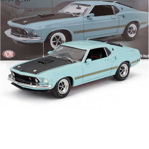 1969 FORD MUSTANG MACH 1 R CODE 428 COBRA JET AZTEC AQUA 1:18