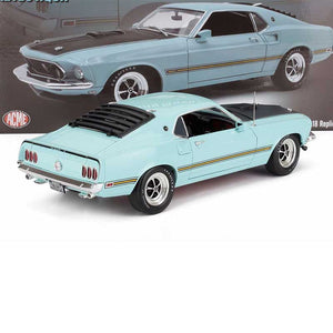 1969 FORD MUSTANG MACH 1 R CODE 428 COBRA JET AZTEC AQUA 1:18