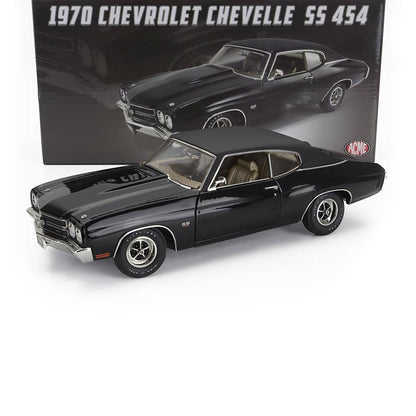 1970 CHEVROLET CHEVELLE SS 454 COUPE TUXEDO BLACK W BLACK VINYL 1:18 SCALE