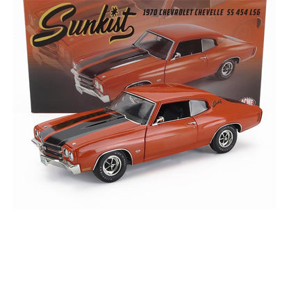 1970 CHEVROLET CHEVELLE SS 454 COUPE SUNKIST METALLIC ORANGE BLACK 1:18 SCALE