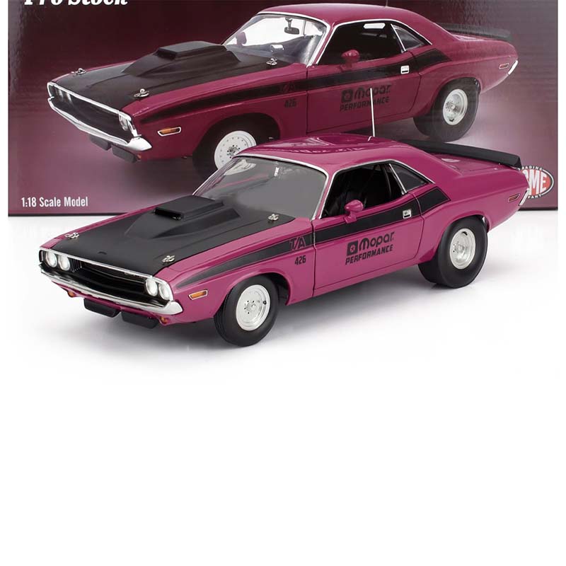 1970 DODGE CHALLENGER TA 426 PRO STOCK DRAG PANTHER PINK MOPAR 1:18 SCALE