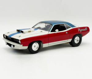 1970 PLYMOUTH 426 HEMI CUDA LIMITED EDITION RED WHITE BLUE 1:18 SCALE