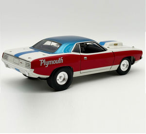 1970 PLYMOUTH 426 HEMI CUDA LIMITED EDITION RED WHITE BLUE 1:18 SCALE