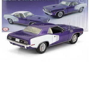 1971 PLYMOUTH CUDA 383 COUPE PURPLE WHITE 1:18 SCALE