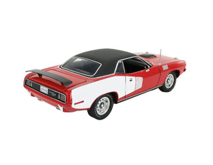 1971 PLYMOUTH HEMI CUDA RED & WHITE W/BLACK TOP "1 OF 1" 1:18 SCALE