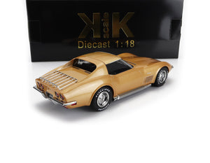 1972 CHEVROLET CORVETTE C3 WITH REMOVABLE ROOF PARTS GOLD METALLIC 1:18 SCALE