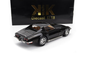 1972 CHEVROLET CORVETTE C3 WITH REMOVABLE ROOF PARTS MATTE BLACK 1:18 SCALE