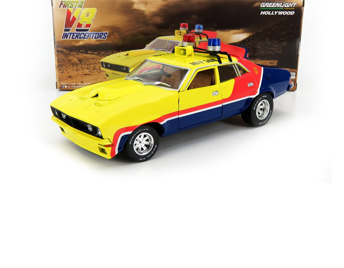 1974 FORD FALCON 1ST OF THE V8 INTERCEPTORS YELLOW POLICE 1:18 SCALE