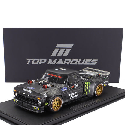 1977 FORD USA F-150 PICK-UP N# 43 HOONIGAN 2018 KEN BLOCK BLACK 1:18 SCALE