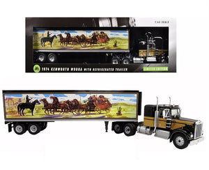 1977 KENWORTH W900A TRACTOR WITH REFRIGERATED TRAILER "SMOKEY & THE BANDIT” BLACK & GOLD 1:43 SCALE