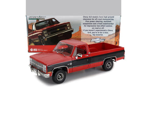 1984 CHEVROLET K10 SCOTTSDALE PICKUP APPLE RED 1:18 SCALE