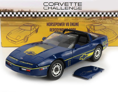 1988 CHEVROLET C4 CORVETT CHALLENGE RACE CAR BLUE 1:18 SCALE BY GREENLIGHT 13597