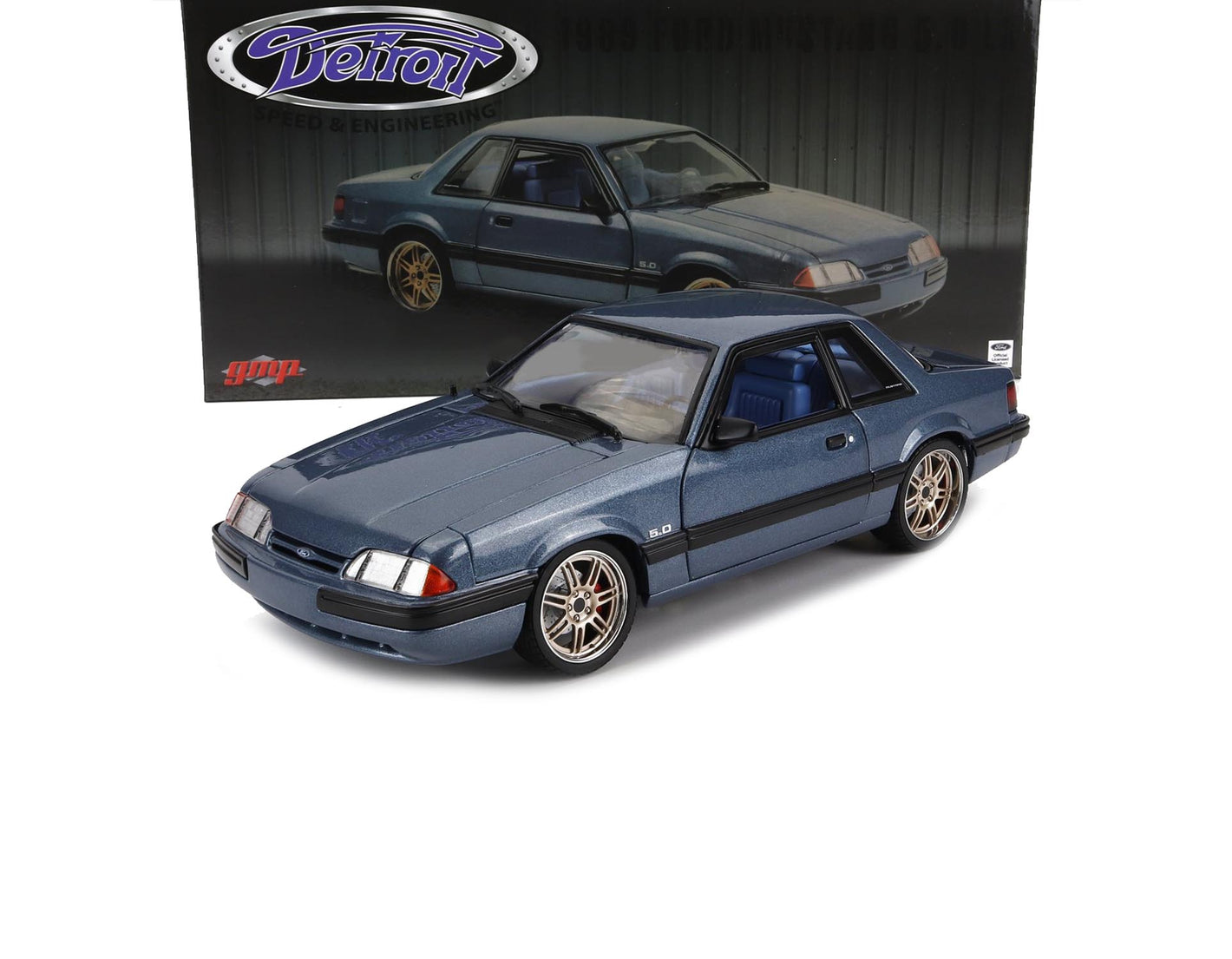 1989 FORD MUSTANG LX DETROIT SPEED 5.0 BLUE 1:18 SCALE