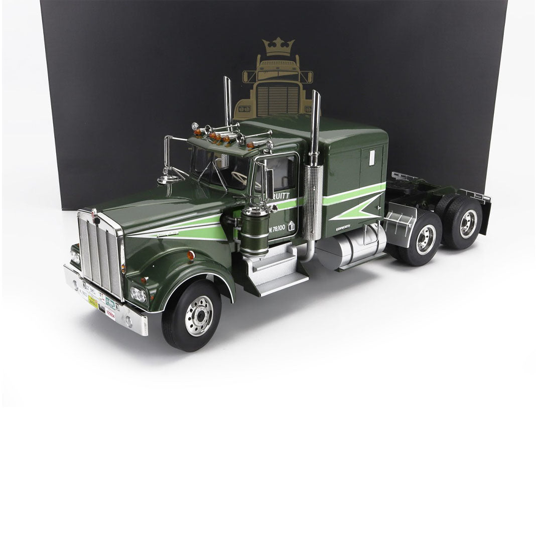 1989 KENWORTH W900 TRACTOR TRUCK 3-ASSI "MOVING ON" GREEN 1:18 SCALE