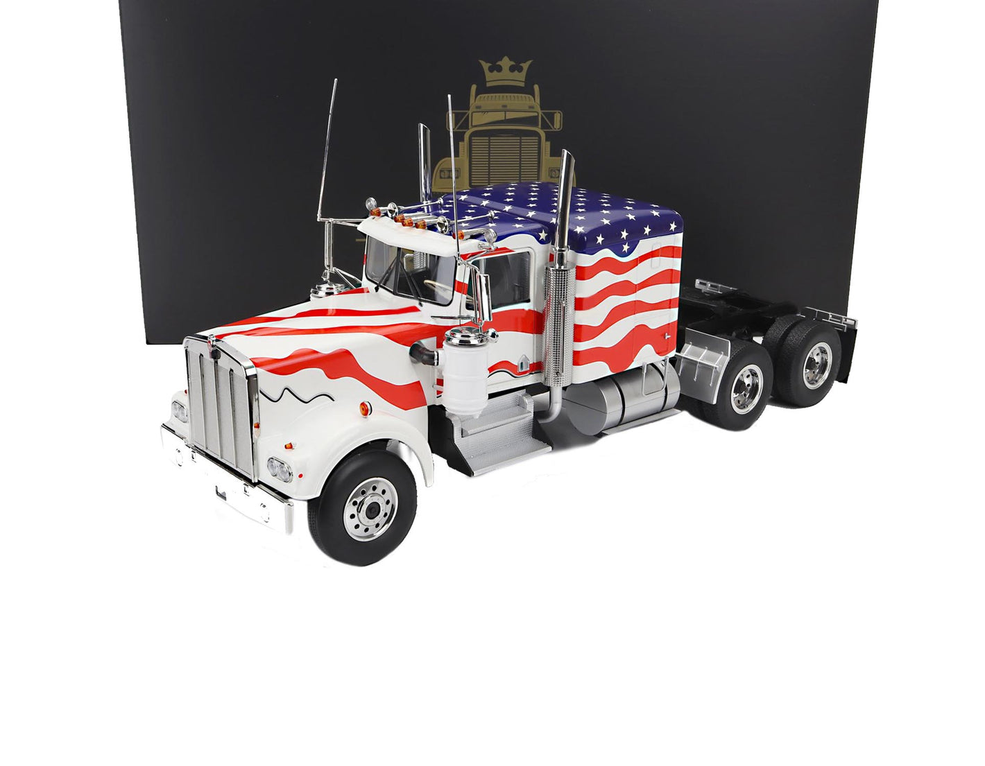 1989 KENWORTH W900 TRACTOR TRUCK WHITE BLUE RED 1:18 SCALE