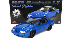 1990 FORD MUSTANG LX SUPERCHARGED STREET FIGHTER BLUE 1:18 SCALE