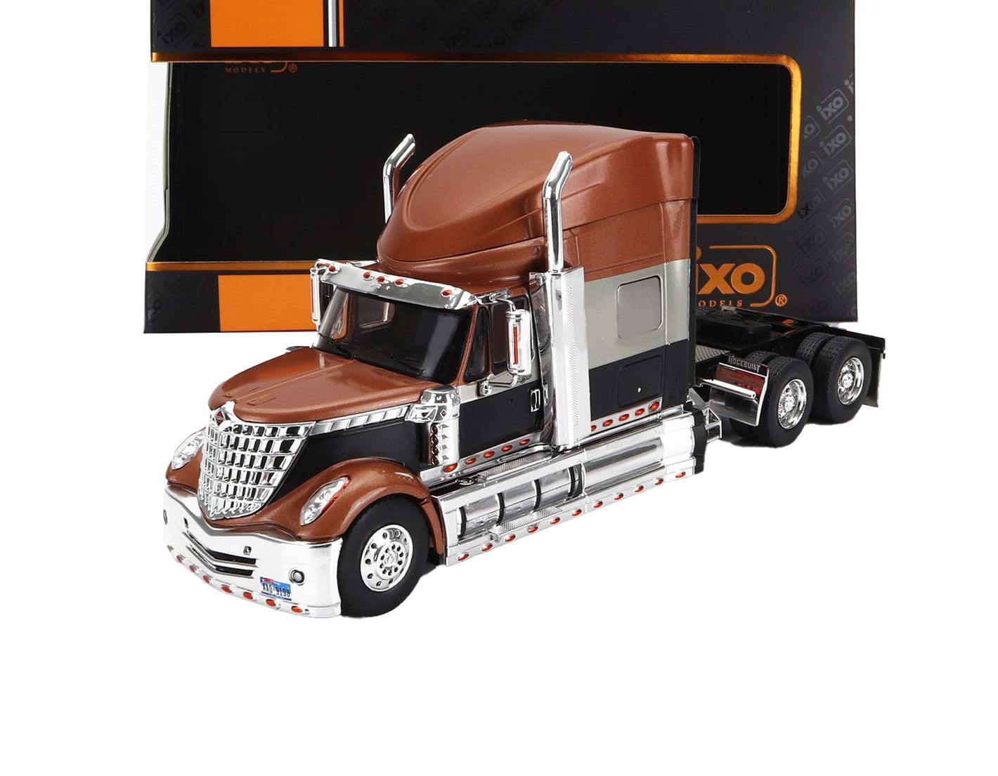 2010 INTERNATIONAL LONESTAR TRACTOR TRUCK 3-ASSI COPPER SILVER BLACK 1:43 SCALE