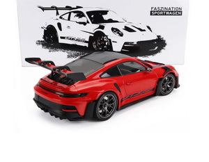 2023 PORSCHE 911 992 GT3 RS COUPE RED WITH SILVER RIMS 1:18 SCALE