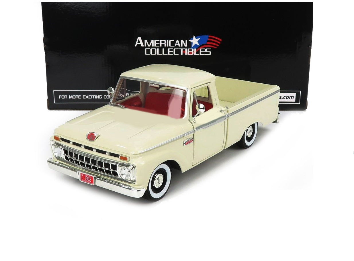 1965 FORD F-100 CUSTOM CAB PICKUP WHITE 1:18 SCALE