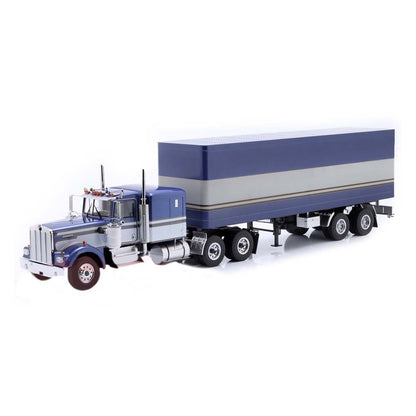 1989 KENWORTH W900 TRACTOR TRUCK & TRAILER BLUE MET, WHITE & GOLD STRIPS 1:18 SCALE “2 PIECES”