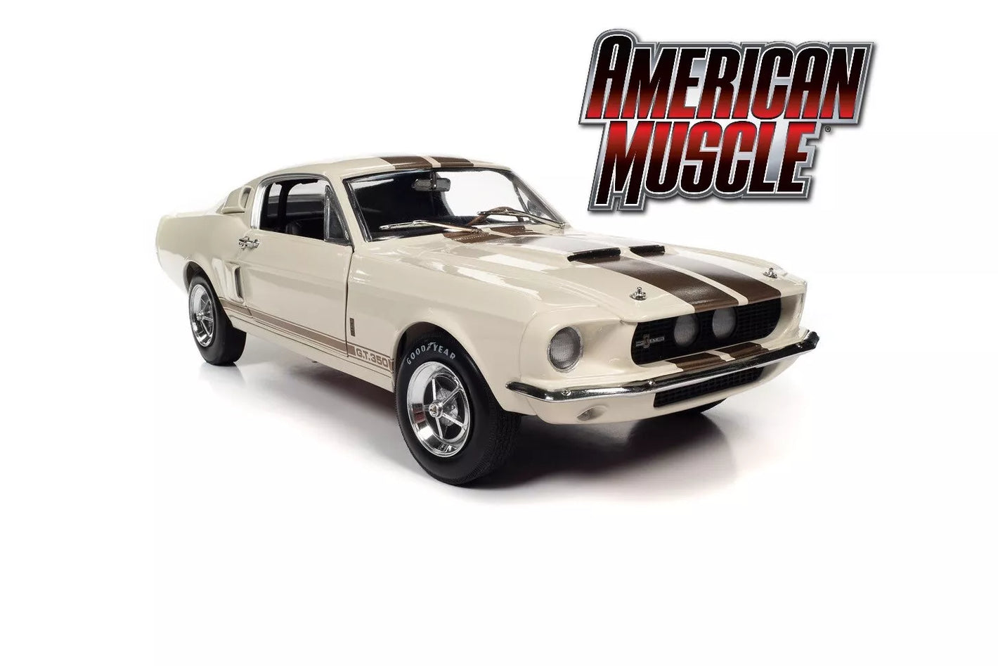 1967 FORD MUSTANG SHELBY GT-350 WIMBLEDON WHITE ANNIVER. 1:18 AUTO WORLD AMM1227