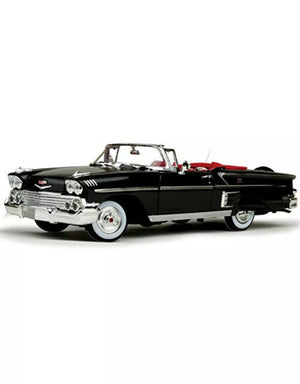 1958 CHEVROLET IMPALA CONVERTIBLE BLACK 1:18SCALE DIECAST BY MOTORMAX 73112