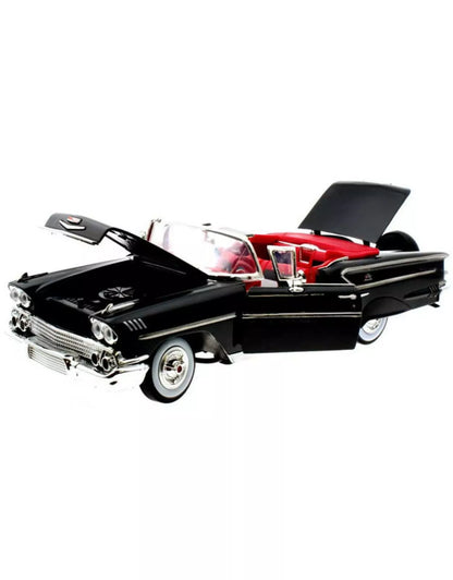 1958 CHEVROLET IMPALA CONVERTIBLE BLACK 1:18SCALE DIECAST BY MOTORMAX 73112